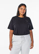 Sporty T-shirt in biologische katoen, Zwart, Model image number 0