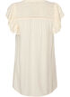 Tunic met broderie anglaise en mouwen met ruches, Beige, Packshot image number 1