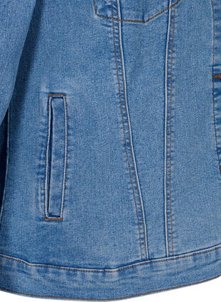 FLASH - Spijkerjasje van een rekbare katoenmix, Blue Denim, Packshot image number 3