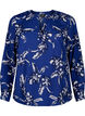 FLASH - Blouse met lange mouwen en print, Navy Blazer Flower, Packshot image number 0