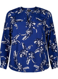 FLASH - Blouse met lange mouwen en print, Navy Blazer Flower