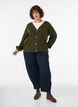 Vest met V-hals en ribstructuur, Groen, Model image number 1