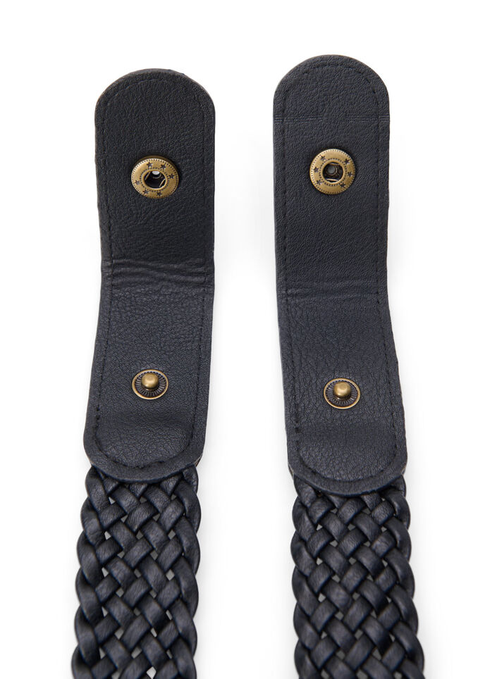 Gevlochten elastische riem, Zwart, Packshot image number 3