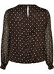 Chiffon blouse met stippen en doorschijnende mouwen, Bruin, Packshot image number 1