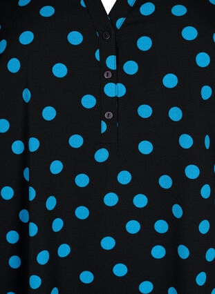 Stippen tuniek met 3/4 mouwen, Black Blue Dot, Packshot image number 2