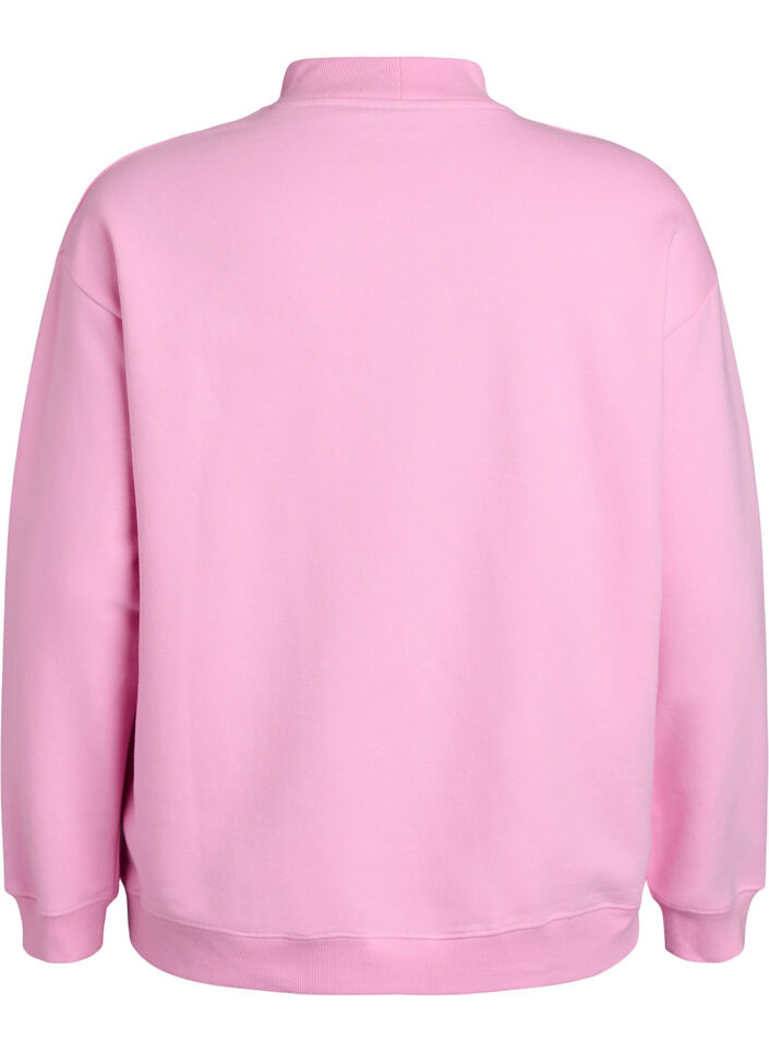 Sweatshirt met hoge kraag en lange mouwen, Roze, Packshot image number 1
