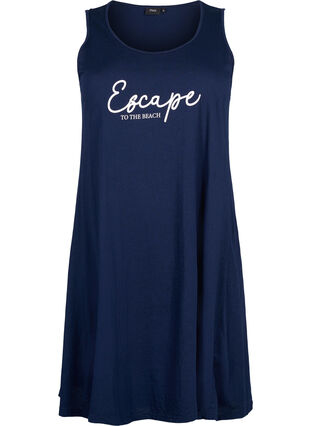 Mouwloze katoenen jurk met a-vorm, Navy B. W. Escape, Packshot image number 0