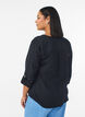 Blouse in katoenen mousseline met broderie anglaise, Zwart, Model image number 2