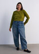 Basic T-shirt met lange mouwen en ronde hals, Groen, Model image number 1