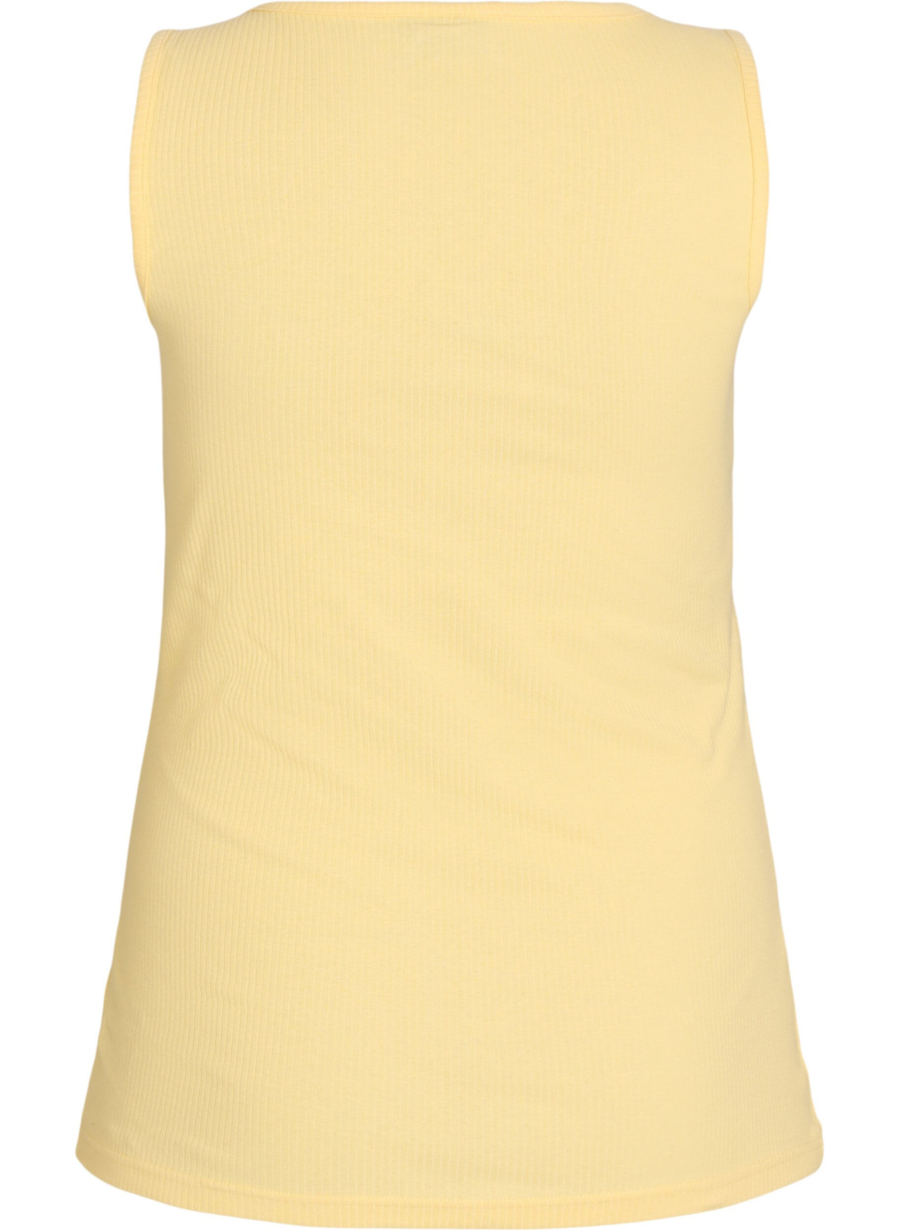 Zizzi Tanktop met strass steentjes en slanke pasvorm, Geel, Packshot image number 1