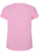 T-shirt met korte mouwen van katoenmix, Roze, Packshot image number 1