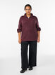 Gebreide trui met hoge hals en rits, Rood, Model image number 1