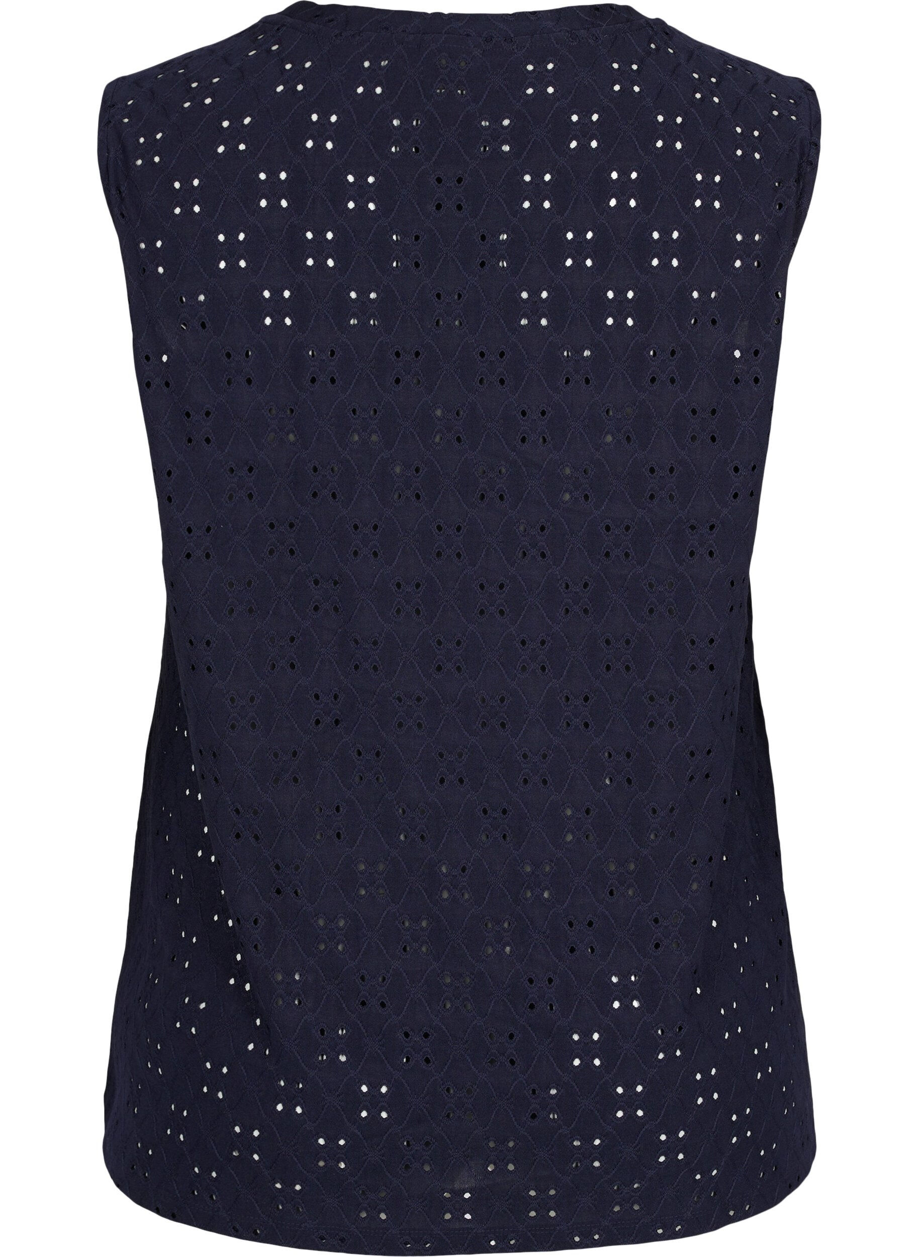 Zizzi Top met borduursel anglaise, Night Sky, Packshot image number 1