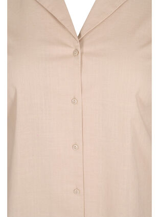 Lange katoenen blouse met korte mouwen, Humus, Packshot image number 2