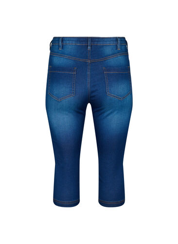 High waist Amy capri jeans met super slim fit, Blue denim, Packshot image number 1