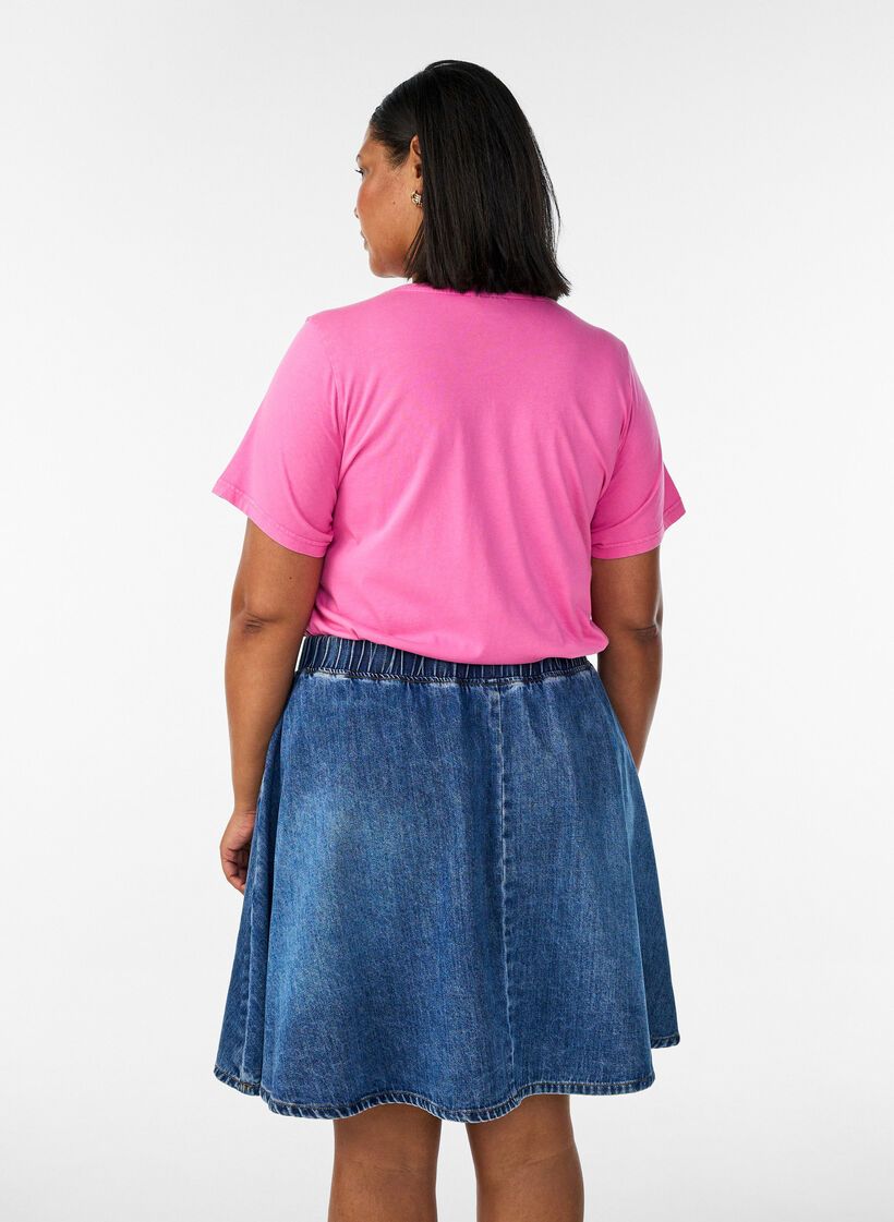 Korte denim skaterrok, Blauw, Model image number 2