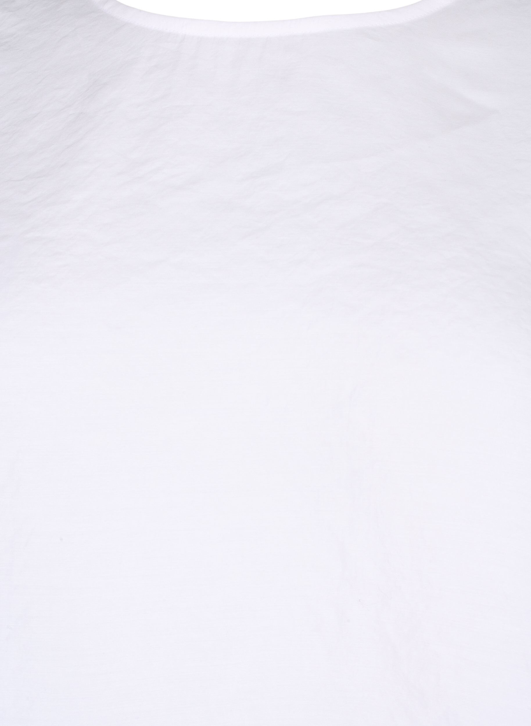 Zizzi Blouse van Tencel&trade; Modal met geborduurde details, Bright White, Packshot image number 2