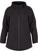 Korte softshell jas met capuchon, Black, Packshot image number 0