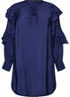 Viscose jurk met ruches en strikbandjes, Blauw, Packshot image number 0