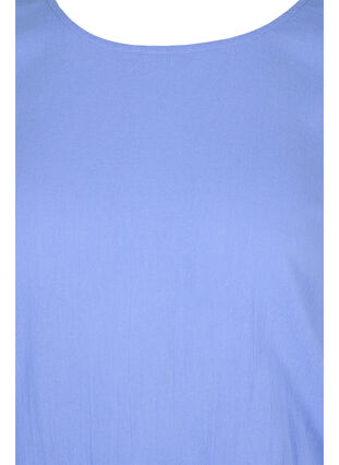 Katoenen blouse met smokwerk en korte mouwen, Wedgewood, Packshot image number 2