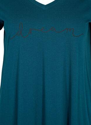 Katoenen pyjama jurk met korte mouwen en print, Reflecting Pond Blac, Packshot image number 2