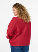 Gebreide cardigan met parelknopen, Rood, Model image number 2