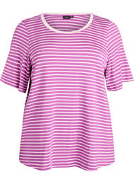 T-shirt met TENCEL&trade; Lyocell en strepen, Paars