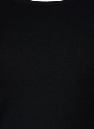 Effen jurk met 3/4-mouwen en split, Black, Packshot image number 2