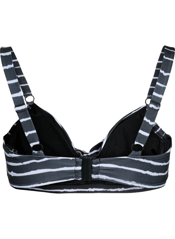 Bikini beha met opdruk en beugel, Black White Stripe, Packshot image number 1