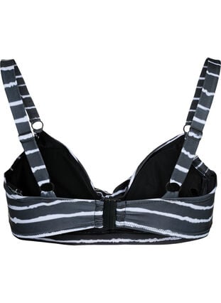 Bikini beha met opdruk en beugel, Black White Stripe, Packshot image number 1