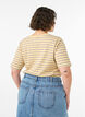 Gestreept T-shirt met geribbelde textuur, Geel, Model image number 2