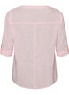 Katoenen blouse met een V-hals, Roze, Packshot image number 1
