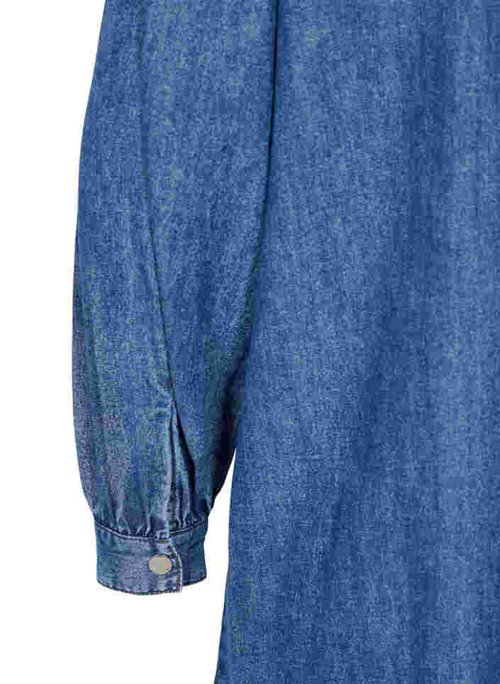 Denim shirtjurk van katoen, Dark blue denim, Packshot image number 3