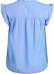 Katoenen blouse zonder mouwen met rucheranden, Blauw, Packshot image number 1