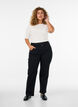 Gemma jeans met regular fit en hoge taille, Zwart, Model image number 0