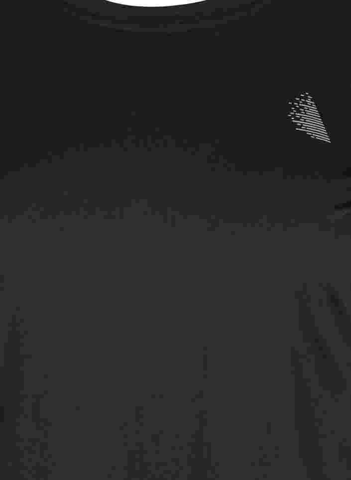 Sportshirt met lange mouwen en tekstopdruk, Black, Packshot image number 2