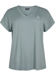 Los trainings-T-shirt met v-hals, Balsam Green