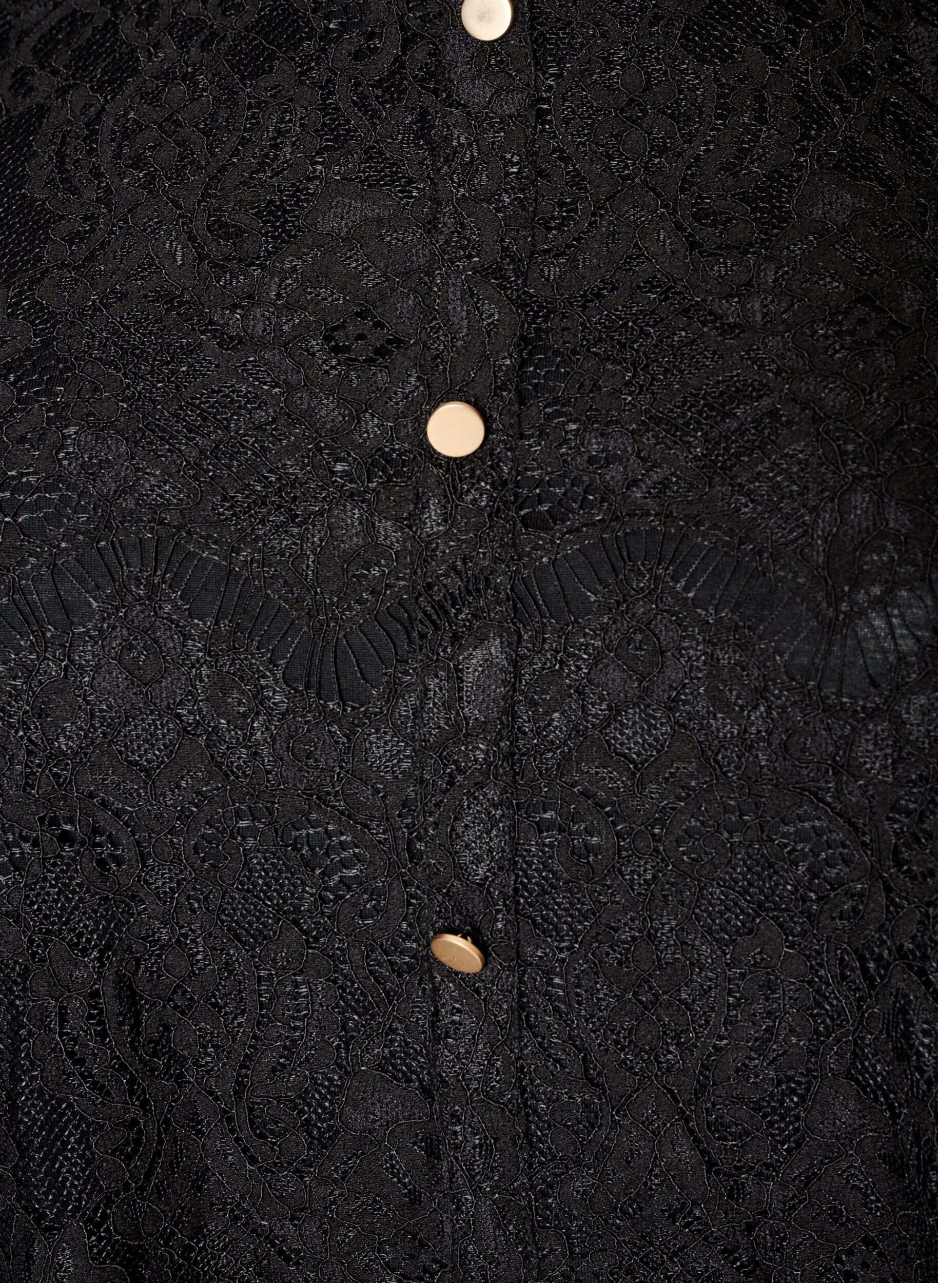 ZizziKanten blouse met decoratieve knopen, Zwart, Packshot image number 2