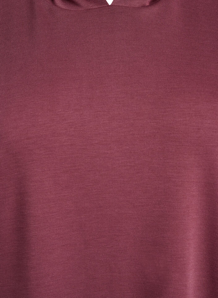 Sweatjurk met korte mouwen in modalmix, Bruin, Packshot image number 2