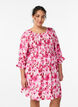 Gerimpelde jurk met bloemenprint, Roze, Model image number 0