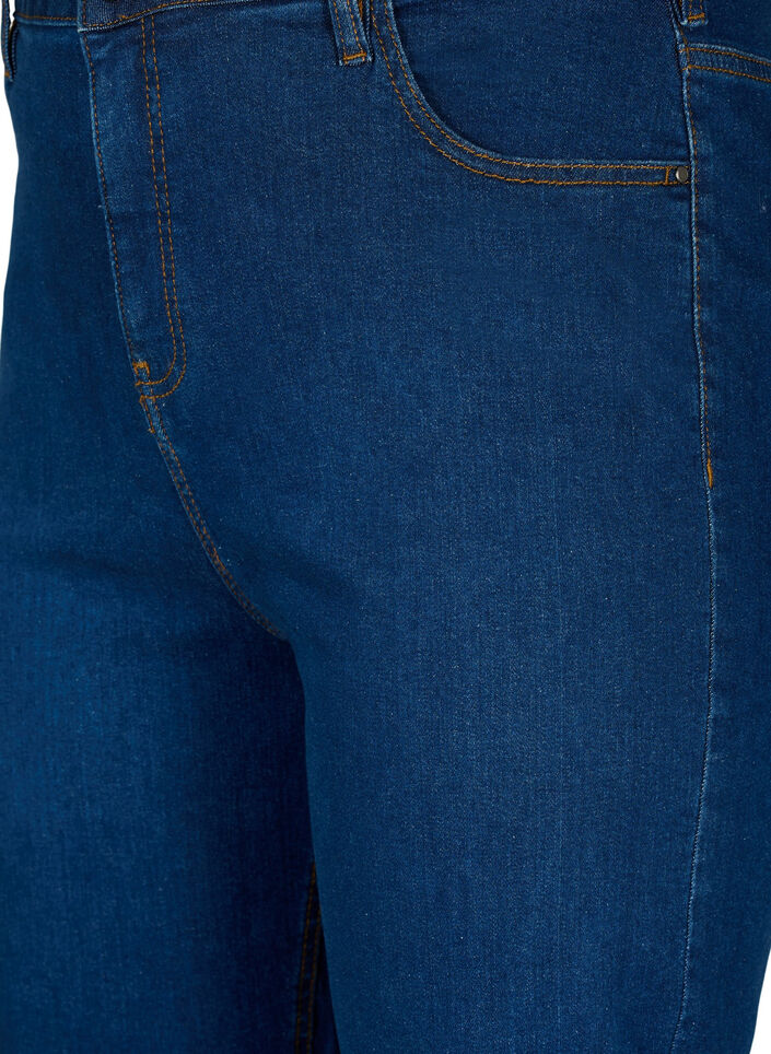 Megan jeans met normale pasvorm en extra hoge taille, Dark blue, Packshot image number 2