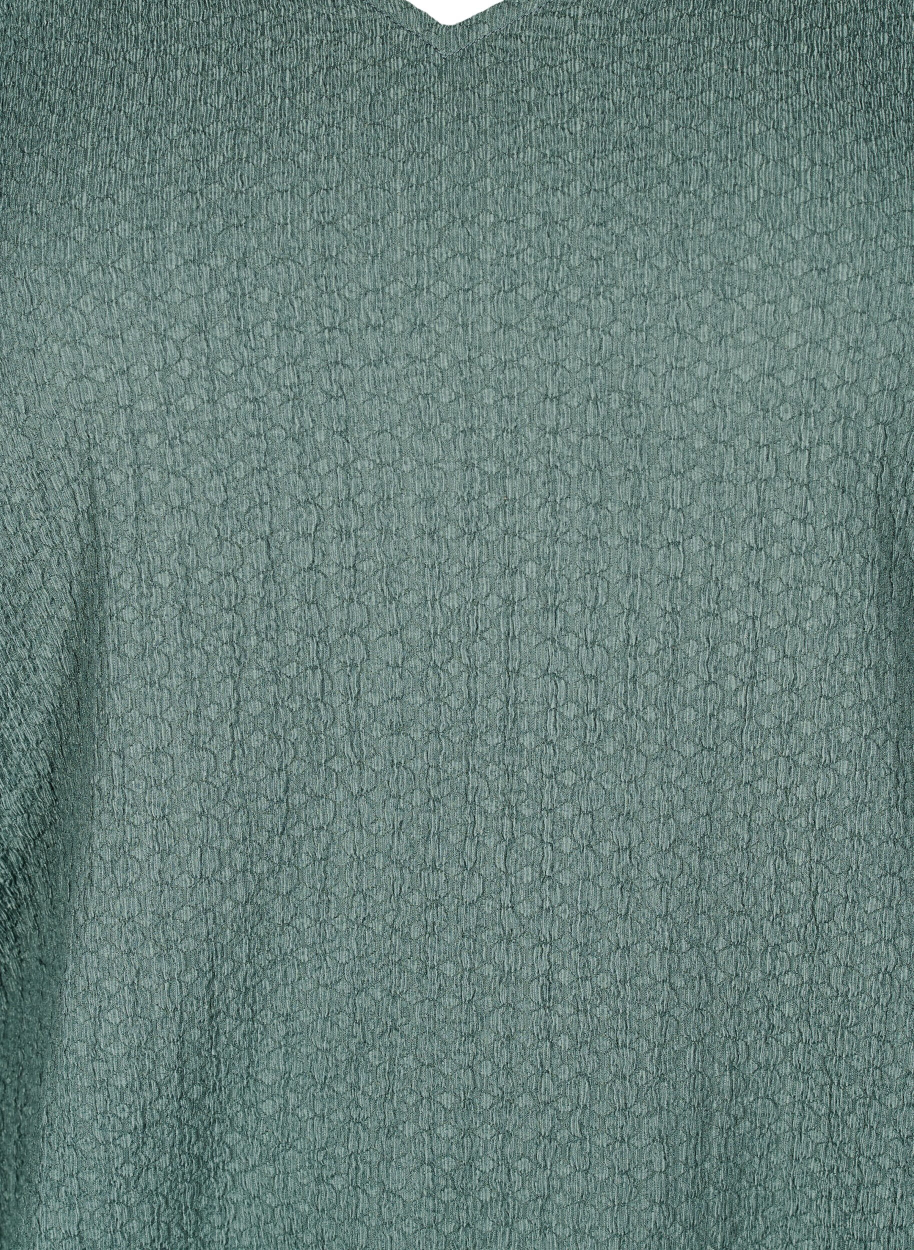 Zizzi FLASH - Blouse met textuur en lange mouwen, Balsam Green, Packshot image number 2