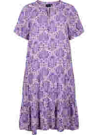 Viscose jurk met print en korte mouwen