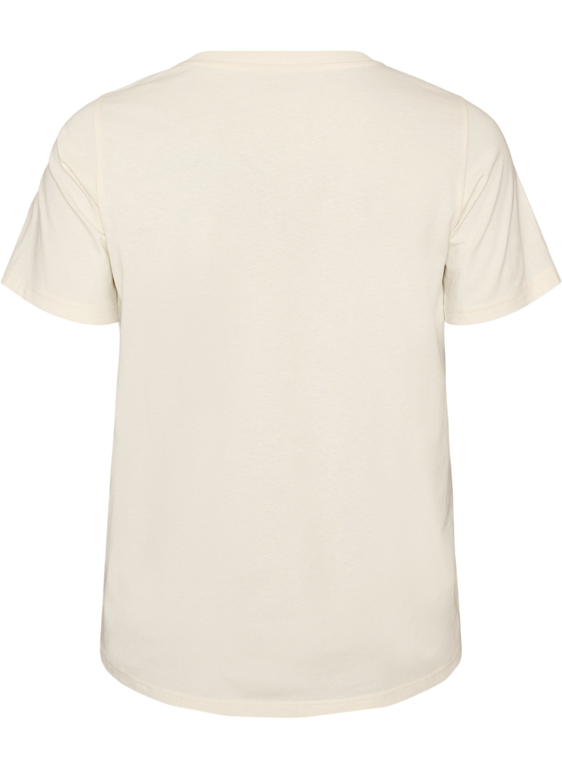 ZizziKatoenen T-shirt met print, Vanille, Packshot image number 1