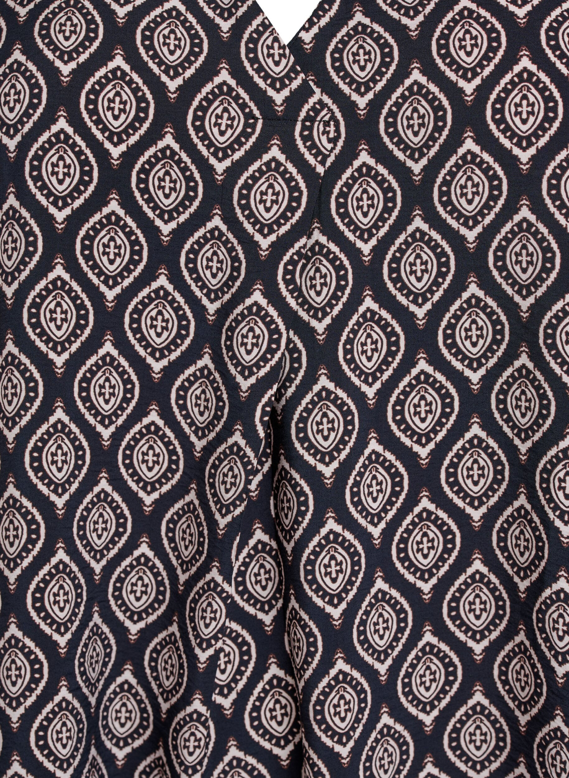 Zizzi Jurk met V-hals van viscose, Blauw, Packshot image number 2