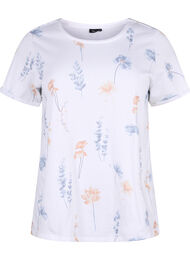 T-shirt van biologisch katoen met bloemenprint, Bright W. AOP Flower