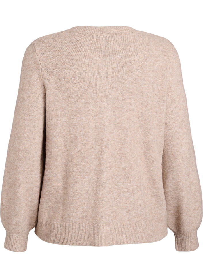 Cardigan met hartvormige knopen, Beige, Packshot image number 1