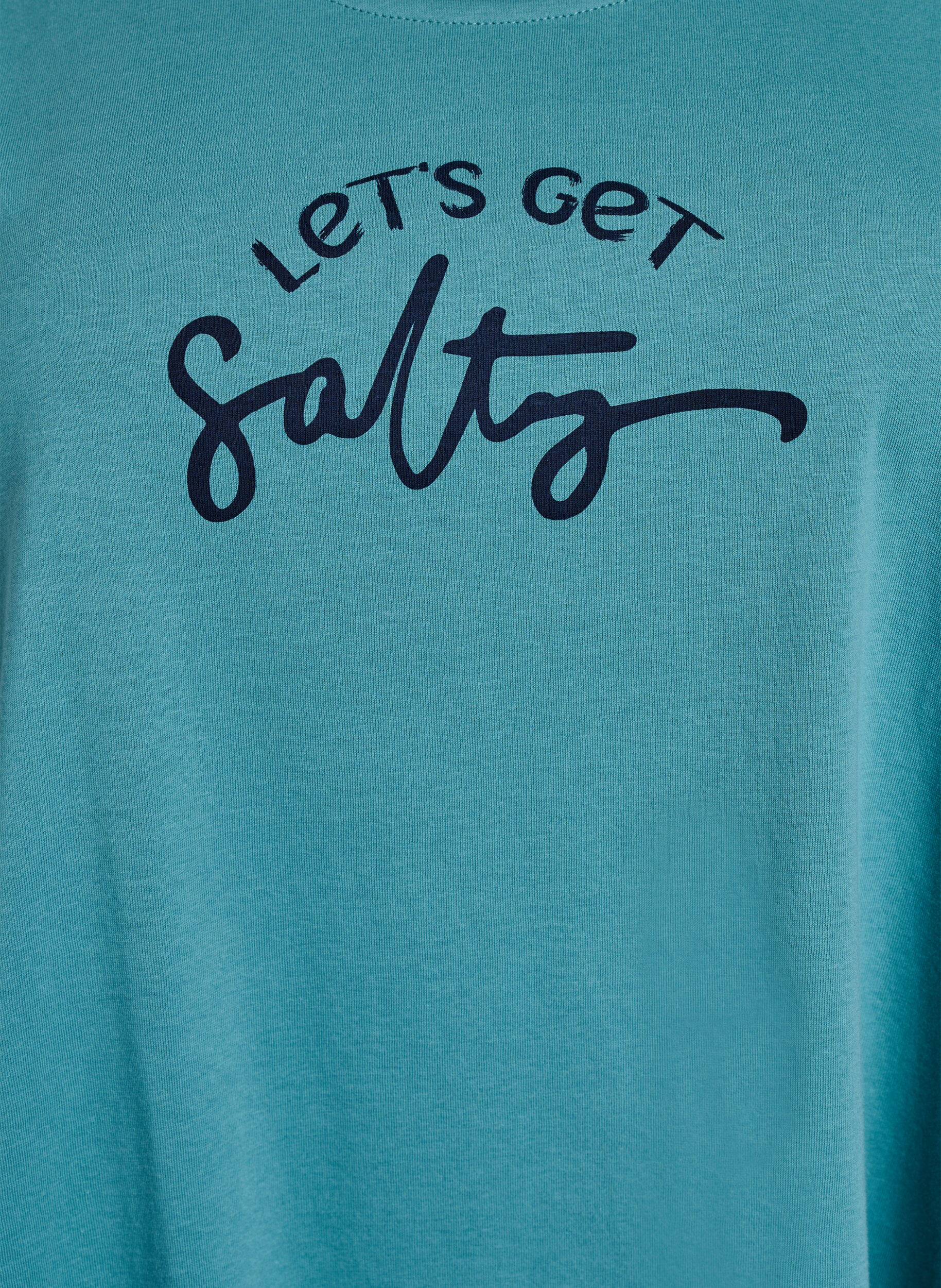 Zizzi Mouwloze A-lijn jurk, Blauw, Packshot image number 2