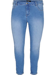 Cropped Amy jeans met parels, Light blue denim