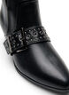 Enkellaars van leer met gesp en studs, Zwart, Packshot image number 3